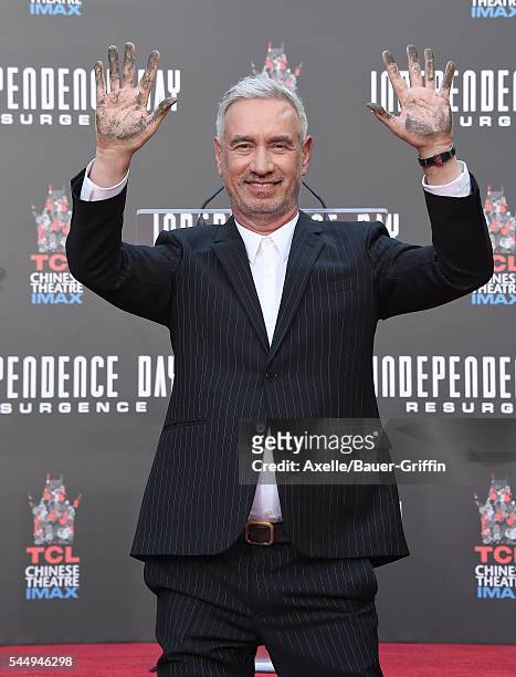 Director Roland Emmerich is honored with hand and footprint ceremony at 20th Century Fox's 'Independence Day: Resurgence' at TCL Chinese Theatre on...