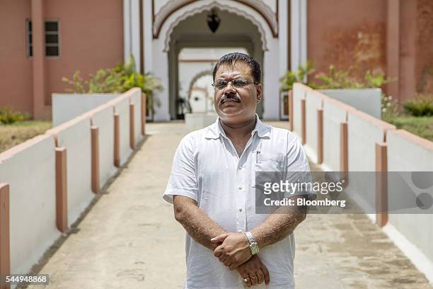 Landowner Kunwar Vikram Jeet Singh stands for a photograph outside his mansion in Kuchesar, Uttar Pradesh, India, on Tuesday, May 24, 2016. Singh is...