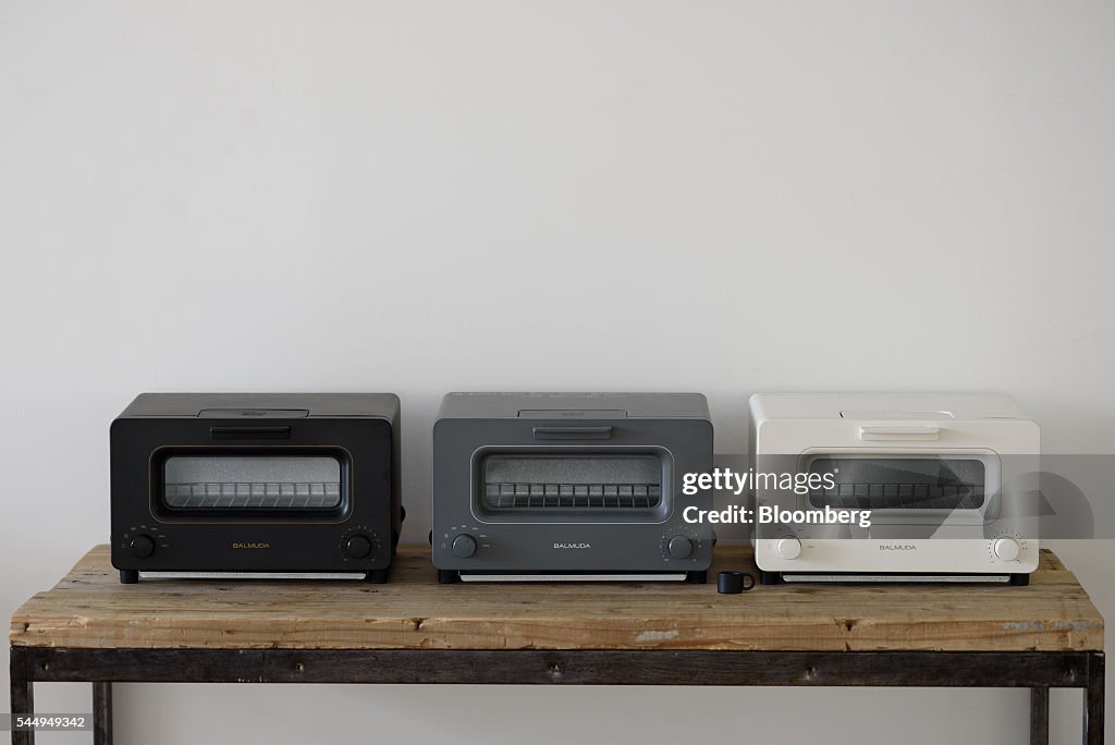 Toaster Japan Balmuda Inc. toasters are arranged for a photograph in Tokyo, Japan ...