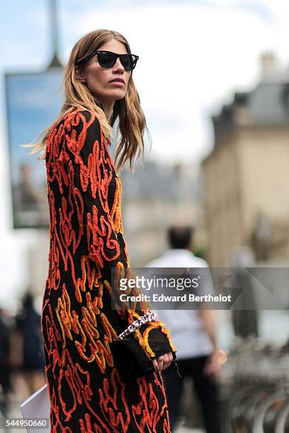 Veronika Heilbrunner is seen, after the Dior show, during Paris Fashion Week Haute Couture F/W 2016/2017, on July 4, 2016 in Paris, France.