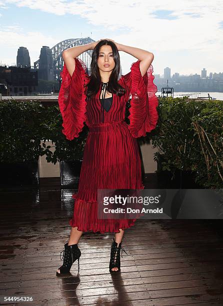 Jessica Gomes poses during model casting for the David Jones Spring Summer 2016 Collections Launch at Museum of Contemporary Art on July 5, 2016 in...