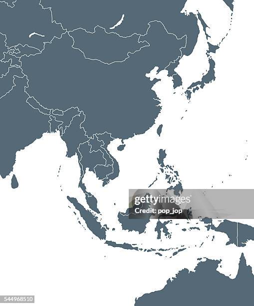 east asia map - mongolia stock illustrations