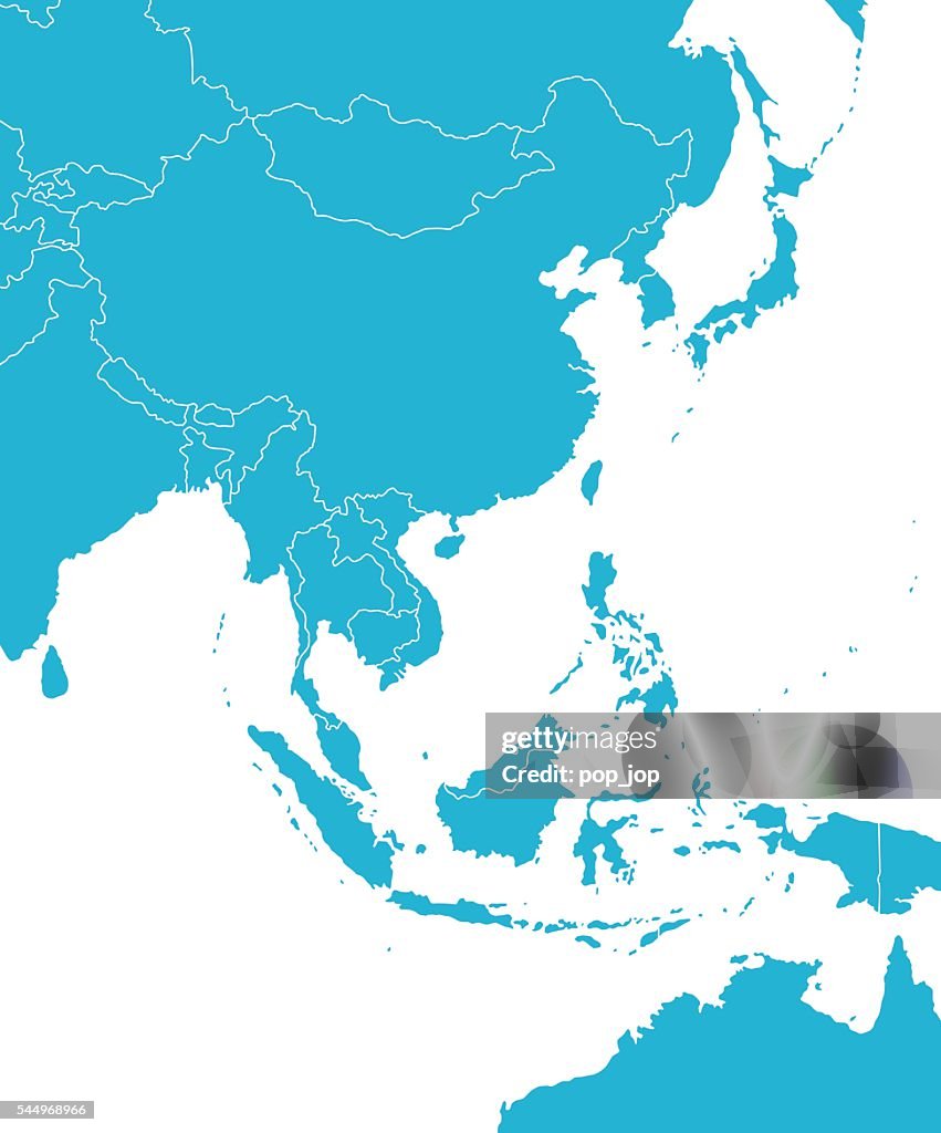 Mapa de Ásia Oriental