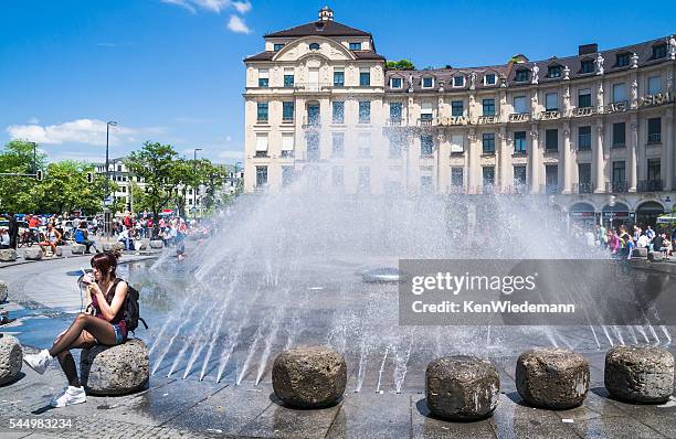 fountain at stachus - stachus stock pictures, royalty-free photos & images