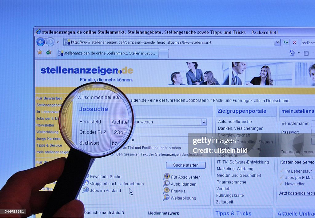 Germany - : Homepage, Website of the employment agency stellenanzeigen.de