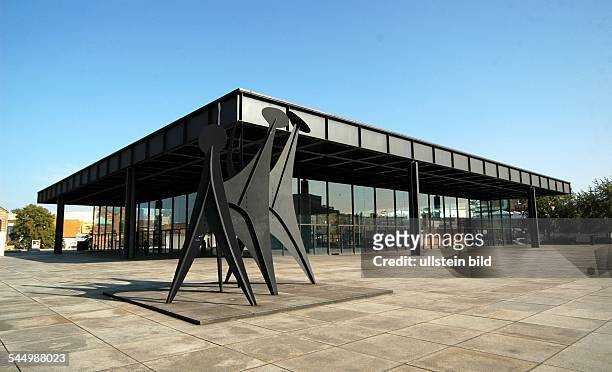 Germany - Berlin - Tiergarten : "New National Gallery" . In the foreground a sculpture of Alexander Calder.