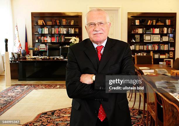 Vaclav Klaus - Politician, Czech Republic , President - at his office in Prague