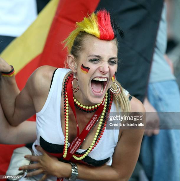 Austria - Wien Vienna: UEFA Euro 2008: emale German fan during the match Austria : Germany at Ernst-Happel-Stadion -