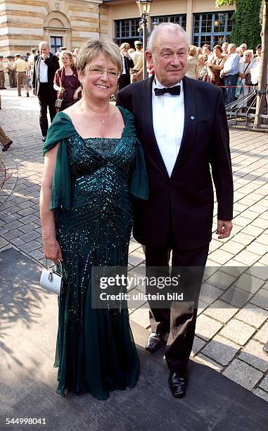 Beckstein, Guenther - Politician, Prime Minister of Bavaria, CSU, Germany - and his wife Marga during the Bayreuth Fetsival