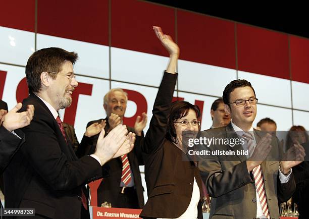 Andrea Ypsilanti, politician, SPD, Germany, chairperson of the parliamentary group of the SPD at the hessian parliament - at the hessian SPD party...