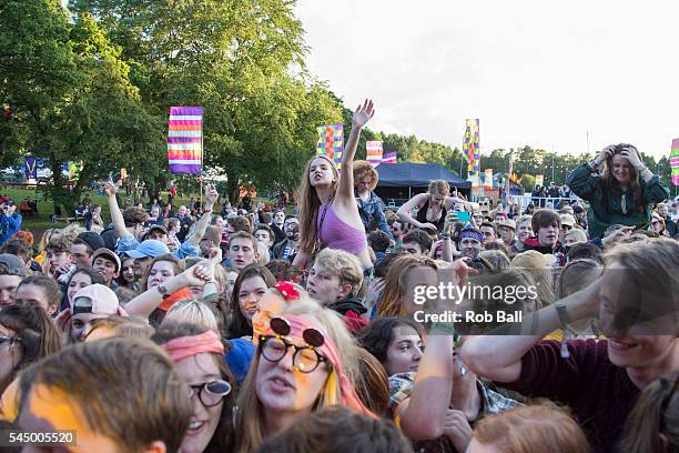 Atmosphere at Blissfields Festival at Vicarage Farm on July 1, 2016 in Winchester, England.