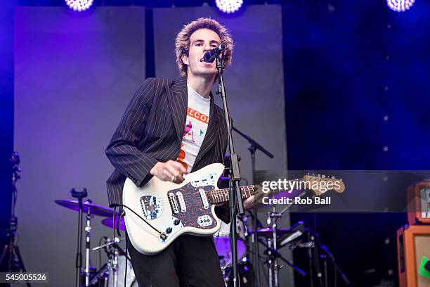 Austin Williams from Swim Deep performs at Blissfields Festival at Vicarage Farm on July 1, 2016 in Winchester, England.