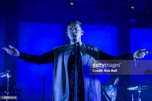 Jonathan Higgs from Everything Everything performs at Blissfields Festival at Vicarage Farm on July 1, 2016 in Winchester, England.