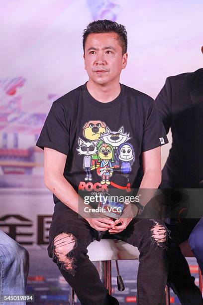 Wang Zhonglei, President of Huayi Brothers Media Corp, attends the premiere of American director Ash Brannon's animated film "Rock Dog" on July 4,...