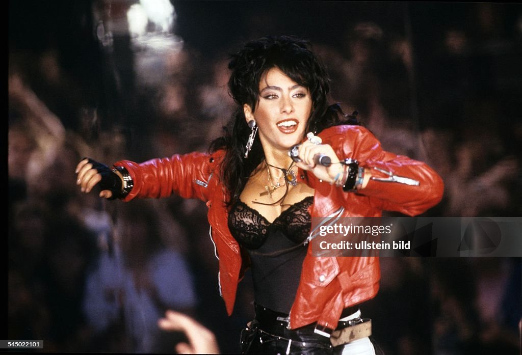 Sabrina Salerno - Musician, Singer, Pop music, Italy - performing in Hamburg, Germany - 1988
