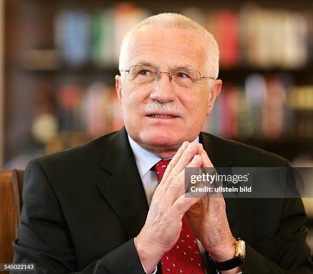 Vaclav Klaus - Politician, Czech Republic , President - at his office in Prague