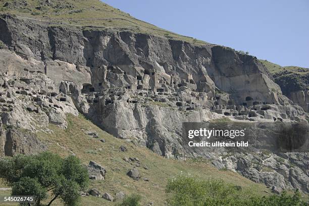 Georgia: cave city of Vardzia dug into the side of the Erusheli mountain.
