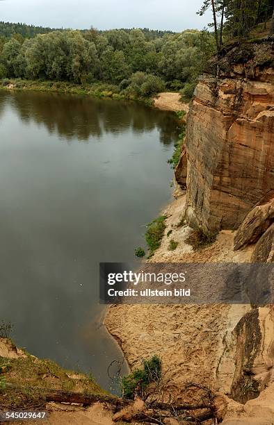 Latvia, Vidzeme , Gauja National Park, Cesis, Erglu klintis and Gauja river, September 21, 2007