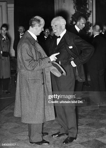 Strauss, Richard*11.06.1864-+ Composer, Germanyand conductor Wilhelm Furtwaengler at the opening of then Reichskulturkammer- Photographer: The New...