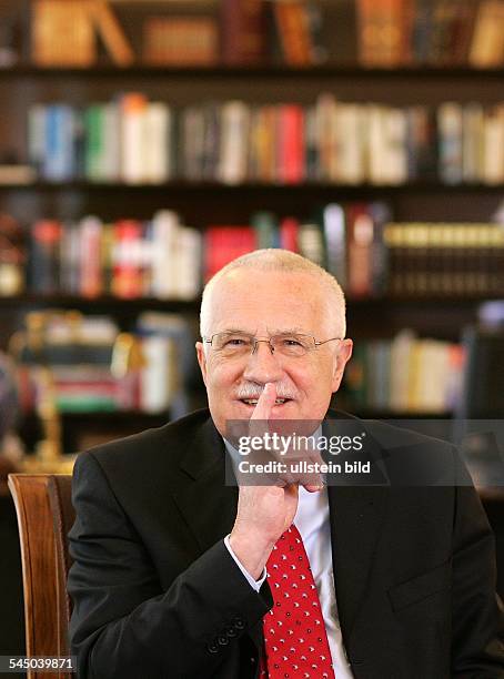 Vaclav Klaus - Politician, Czech Republic , President - at his office in Prague