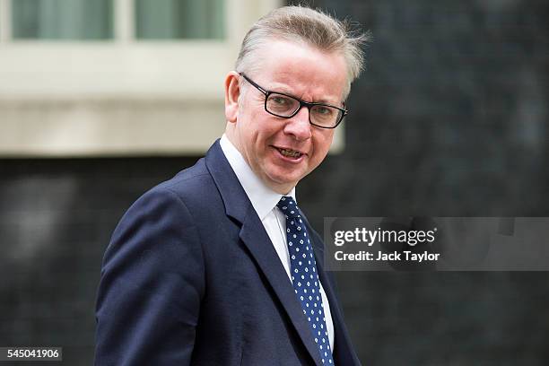 British Justice Secretary Michael Gove leaves number 10 Downing Street following a Cabinet meeting on July 5, 2016 in London, England. Conservative...