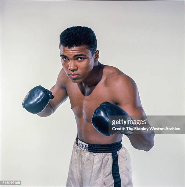 Cassius Clay, 20 year old heavyweight contender from Louisville, Kentucky poses for the camera on May 17 in Bronx, New York.