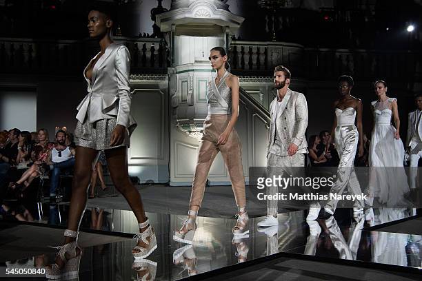 Models walk the runway attends the MICHALSKY StyleNite 2016 on July 1, 2016 in Berlin, Germany.