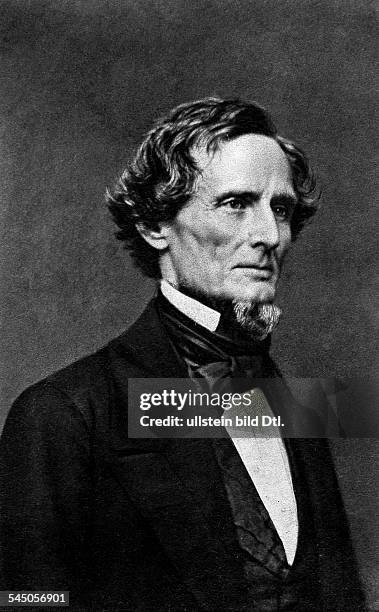 Jefferson Davis*03.06.1808-06.12.1889+Politiker, USAPräsident der konföderierten Staaten während des Sezessionskrieges 1861-65Porträt- um 1862