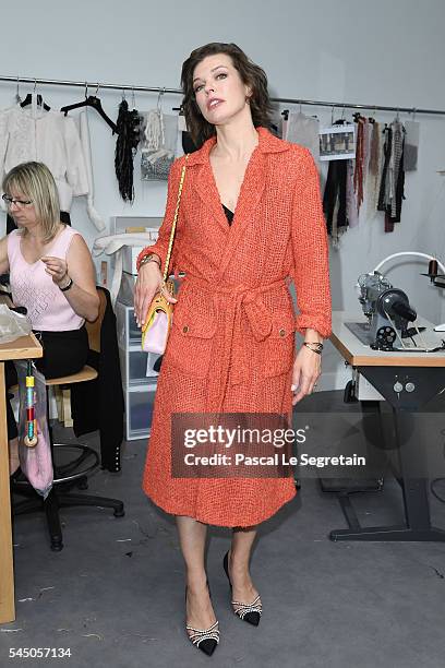 Milla Jovovich attends the Chanel Haute Couture Fall/Winter 2016-2017 show as part of Paris Fashion Week on July 5, 2016 in Paris, France.