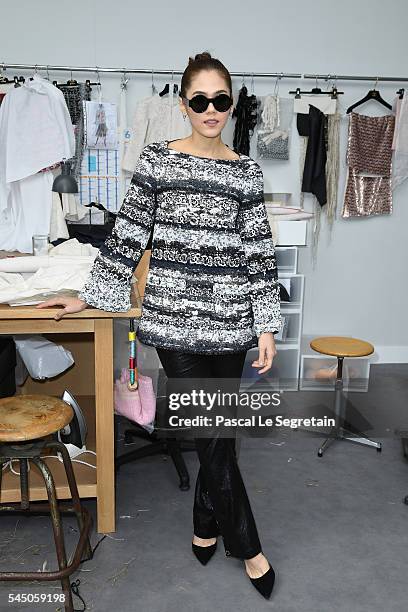 Araya A. Hargate attends the Chanel Haute Couture Fall/Winter 2016-2017 show as part of Paris Fashion Week on July 5, 2016 in Paris, France.