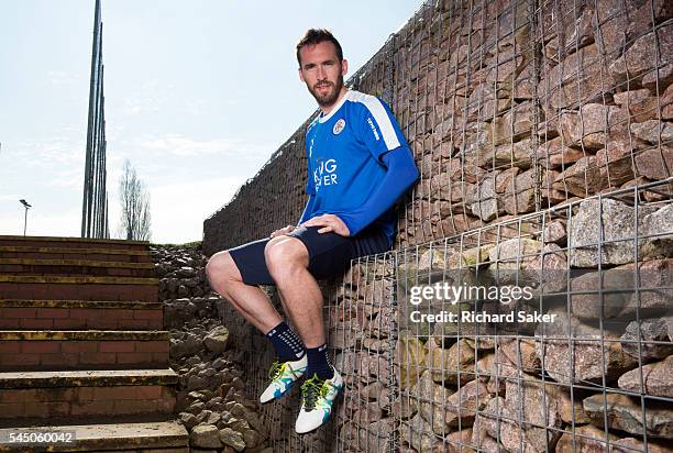 Footballer Christian Fuchs is photographed for the Observer on April 13, 2016 in Leicester, England.