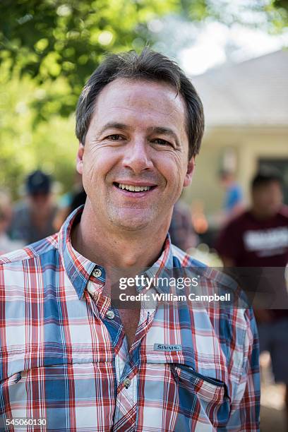 Montana Governor Steve Bullock campaigning at a democrats gathering in Livingston, Montana on July 2, 2016. Governor Bullock is running for his...