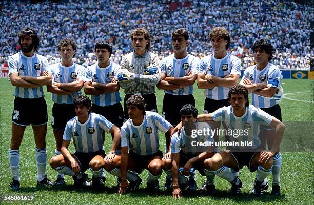 World Cup in Mexico Argentina line-up before the final against Germany -