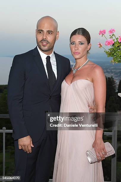 Marco D'Amore and Daniela Maiorana attend a cocktail party ahead of Nastri D'Argento on July 2, 2016 in Taormina, Italy.