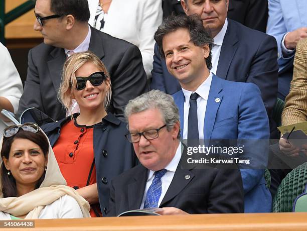 Sienna Miller and Bennett Miller attend day eight of the Wimbledon Tennis Championships at Wimbledon on July 05, 2016 in London, England.