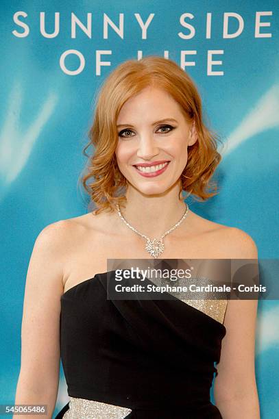 Actress Jessica Chastain attends the "Sunny Side of Life" By Piaget : Launch Partyshow as part of Paris Fashion Week on July 4, 2016 in Paris, France.