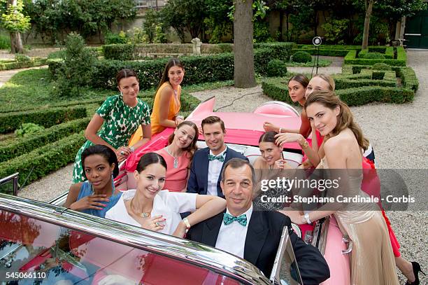 Piaget CEO Philippe Leopold Metzger and models attend the "Sunny Side of Life" By Piaget : Launch Partyshow as part of Paris Fashion Week on July 4,...