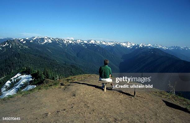 Olympic National Park: Tourist aneinem Aussichtspunkt - 1999