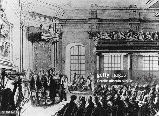Schiller, Friedrich von *10.11.1759-09.05.1805+Dramatiker, Dichter, Philosoph, D- Erhebung der Militaerischen Pflanzschule in Stuttgart zur Hohen...