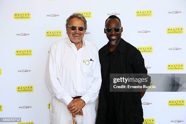 Photographer Oliviero Toscani and photographer Simon Frederick attend the Master Of Photography press conference at Villa Medici on July 5, 2016 in...