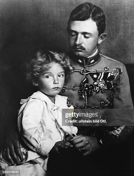 Charles I of Austria, *1887-1922+, Emperor of Austria, King of Hungary and King of Bohemia from 1916 to 1918 - Charles with his son, Crown Prince...