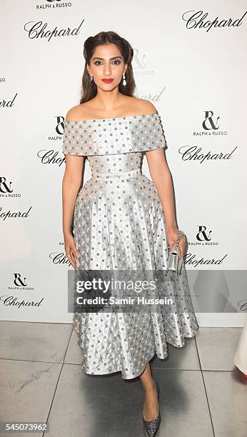Sonam Kapoor attends the Ralph & Russo And Chopard Host Dinner as part of Paris Fashion Week on July 4, 2016 in Paris, France.