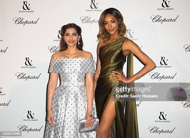 Sonam Kapoor and Jourdan Dunn attends the Ralph & Russo And Chopard Host Dinner as part of Paris Fashion Week on July 4, 2016 in Paris, France.