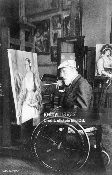 Bildender Künstler, Maler, FrankreichPorträt in seinem Atelier- um 1914