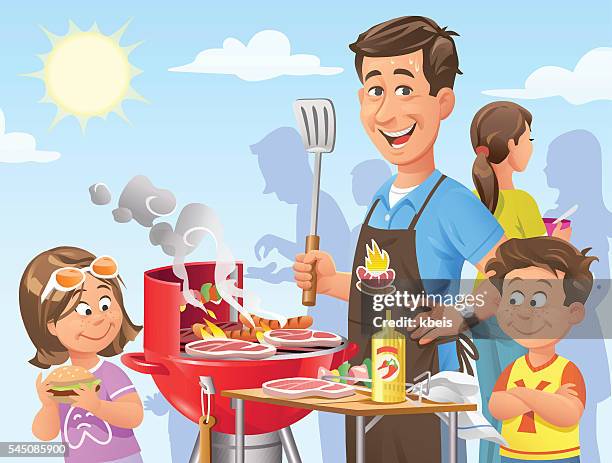 bbq party - barbeque party woman stock illustrations