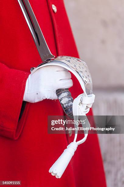 the life guards of the household cavalry in london - household cavalry stockfoto's en -beelden