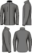 Men softshell jacket design template