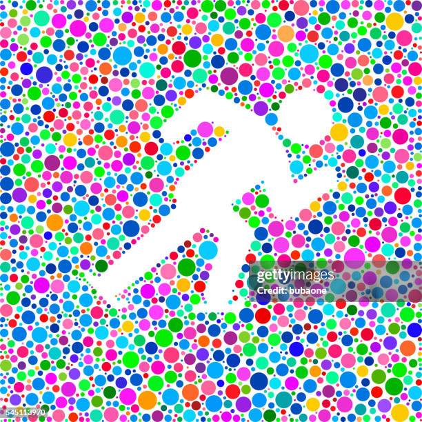 speed skating icon on color circle background pattern - winter skating stock illustrations