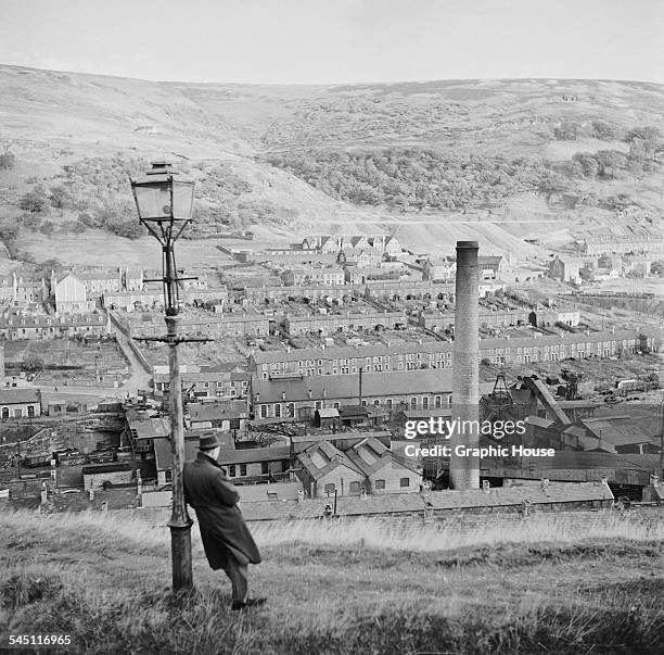 Welsh mining town, probably in Monmouthshire in south-eastern Wales, 1955.