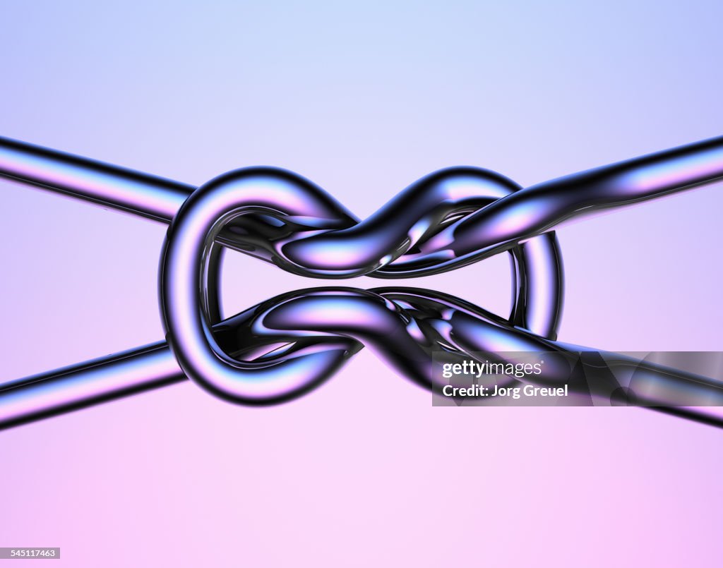 Two wires connected with a knot